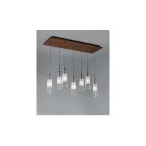 Fusion Jack Seven Port Wood Rectangle Canopy in Bronze Shade Color 