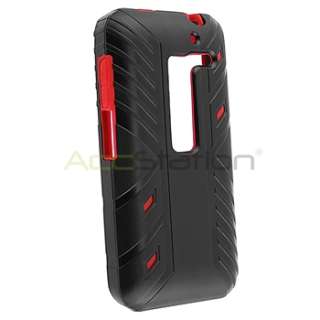  Red Hard/Silicone Impact Hybrid Skin Case Cover For LG Revolution 