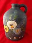 Lang Wise Susan Winget Pansy Vines Pottery Jug Flower Vase