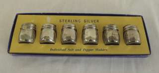 Antique Sterling Silver 6 Piece Salt & Pepper Shakers Set With 