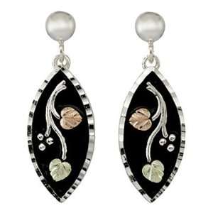    Black Hills Gold Sterling Silver Antiqued Earrings Jewelry