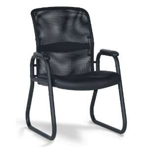  Chairworks Mesh Back Guest Chair with Leather Seat: Office 