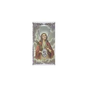  St. Lucy Patron Saint Prayer Card w/ Medal: Jewelry