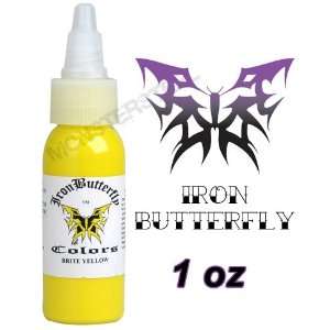  Iron Butterfly Tattoo Ink 1 OZ BRIGHT YELLOW brite NR Health 