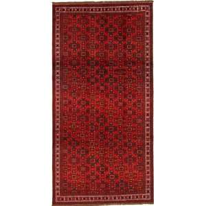   11 x 99 Red Persian Hand Knotted Wool Shiraz Rug