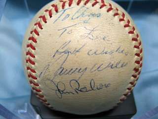   game ball. The autograph reads To Chris & To Lee Best Wishes