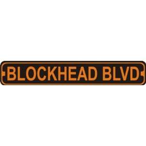  Blockhead Blvd Novelty Metal Harley Street Sign