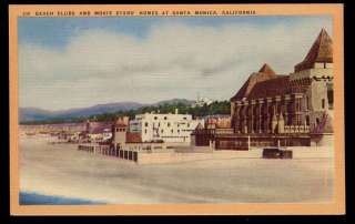 1939 SANTA MONICA CA Beach Club & Movie Stars Homes postcard
