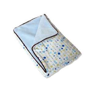  Classic Blue Dot Line Piped Blanket Baby