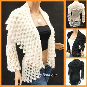 Gorgeous Crochet Bell Sleeves Cardigan Sweater, S M L  
