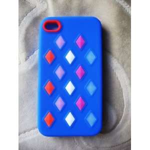   Rubber Gel Skin Case Cover for Iphone 4 Color Blue 