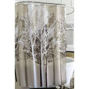  Forest Beige Fabric Shower Curtain: Home & Kitchen