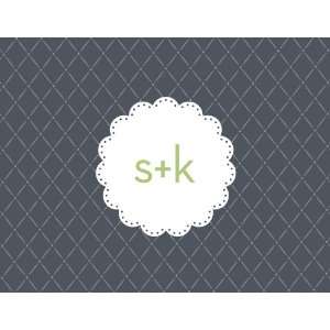  Initials Monogram Grey Thank You Cards 