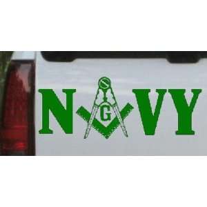 Dark Green 44in X 17.1in    Masonic Freemason Navy Military Car Window 