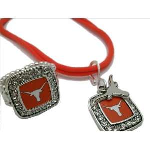  Licensed University of Texas Jewelry: 4pc Licensed Silver 
