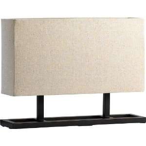   World Iron Console Lamp with Raw Cotton Shade 04365