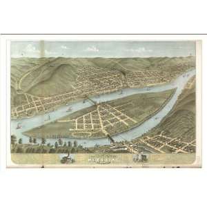  Historic Wheeling, West Virginia, c. 1870 (L) Panoramic 