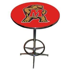  Maryland Terrapins Chrome Pub Table With Footrest Sports 