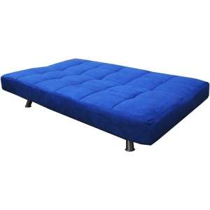 Modern Blue Microfiber Cover Convertible Futon Sofa Bed  