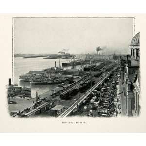  1902 Print Old Port Montreal Quebec Canada Bonsecours 