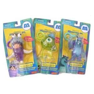  Disney Monster Inc keychain set  Boo Sulley & Mike Light 