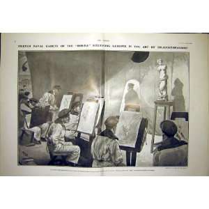  Naval Cadets Borda Draughtsmanship Lesson Print 1903