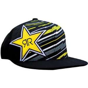   Racing Static Rockstar Flex Fit Hat Small/Medium Black: Automotive