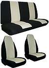 NEW OFF WHITE BLACK HIGH BACK CAR RACING SEAT COVERS (Fits: 1978 Ford 