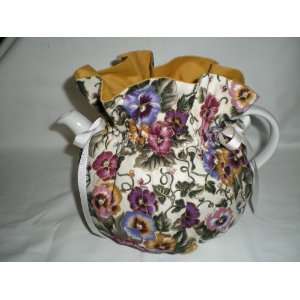   Gold Tea Pot Cozy   Fits 6 Cup Teapot   Reversible 