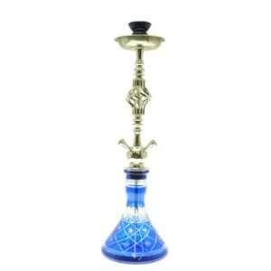    26 Inch Four Hose Blue Vase Homemade Hookah 