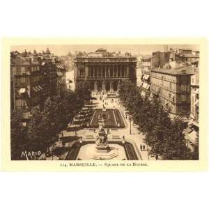   Postcard Square de la Bourse   Marseille France 