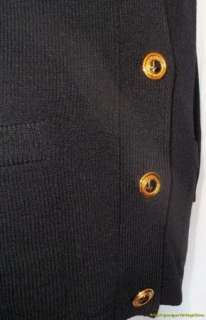 St. John Separates Jacket S/M Black Santana Knit Gold  