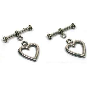   Bali Toggle Heart Clasps Bead Bracelet Necklace Parts: Home & Kitchen