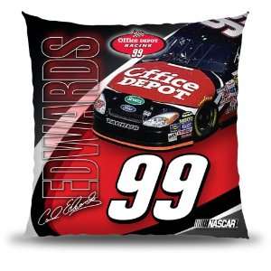 Carl Edwards 99 Office Depot Nascar Sublimation 18 in Toss Pillow 