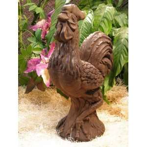  ROOSTER Large STATUE Sculpture 19 Copper Patina BLUE GREEN 