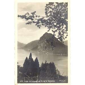   Vintage Postcard View of Monte San Salvatore   Lake Lugano Switzerland