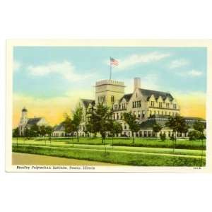 1930s Vintage Postcard Bradley Polytechnic Institute Peoria Illinois