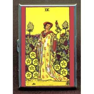 PENTACLES IX TAROT CARD ID Holder, Cigarette Case or Wallet MADE IN 
