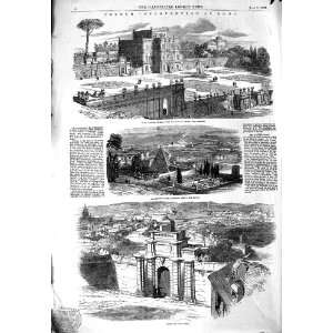 1849 ROME VILLA PAMFILI DORIS PORTA SAN PANCRAZIA PAOLO:  