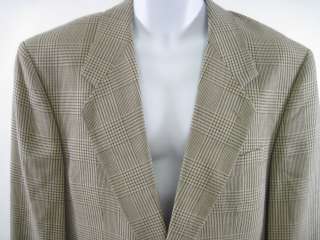 BLOOMINGDALES Mens Plaid Tan Blazer Jacket Coat Sz 40  
