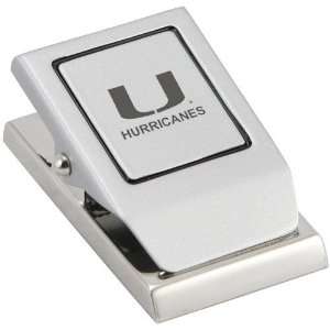  Miami Hurricanes Brushed Metal Message Clip Sports 