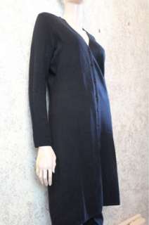 Bloomingdales NOW 100% Cashmere Tunic Long Black Cardigan Sweater M 