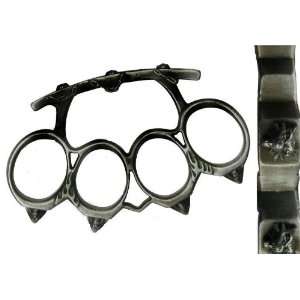 Black WOLF Brass Knuckles Style Knuckle Duster papaer weight buckle 