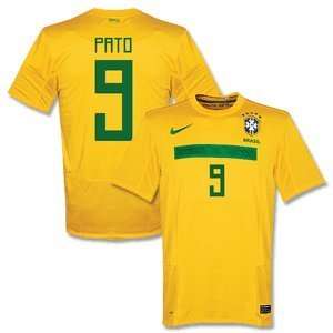 2011 Brazil Home Jersey + Pato 9 (Fan Style)  Sports 