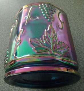 Indiana Blue Harvest Carnival Glass Canister Covered Jar  