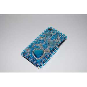  Bling Crystal Blue Heart Hard Case For Iphone 3GS 3G 