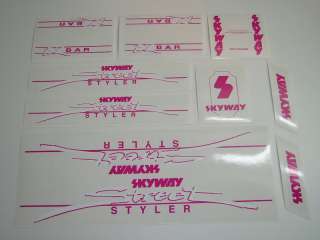 OS BMX SKYWAY STREET STYLER 1985 decals Stickers set  