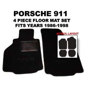 1986   1998 Porsche 911 OEM *BLACK* Floor Carpet Mats Matting (Two 