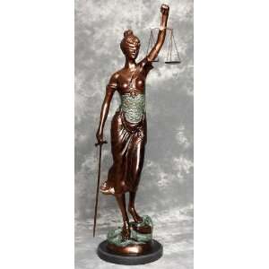  Lady Justice Scale of Justice Verdigris Marble Base 3 