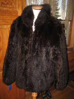 Sm Tall Reversble Leather Opposum Fur Coat Jacket 17c  
